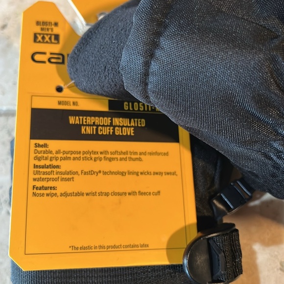 Carhartt Mens Waterproof Insulated Knit Cuff Gloves Black GL0511-M XXLarge NWT - Picture 3 of 5
